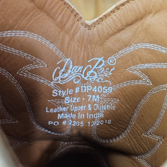 Dan Post Women's Standing Room Only Boots Sz 7 Distressed White Ankle DP4059 - Picture 9 of 10